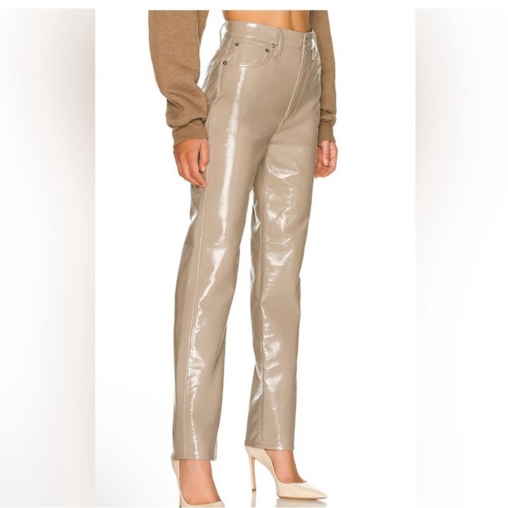 AGOLDE Recycled Leather 90's Pinch Waist in Powder New Nude Y2K glam chic